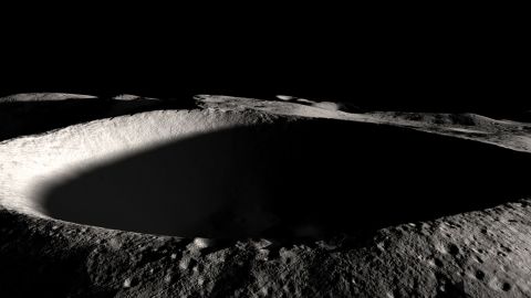 This is a permanently-shadowed crater on the Moon.