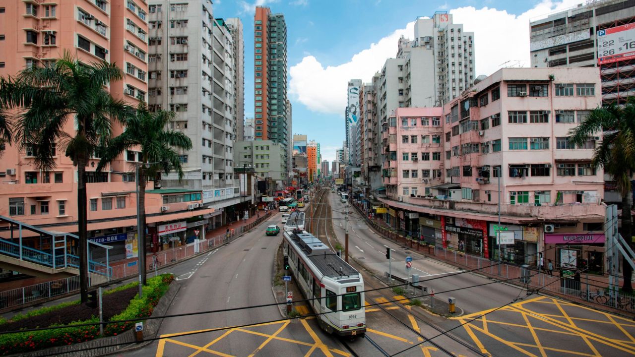 Central Yuen Long on July 25, 2019. The town, in the north of Hong Kong near the Chinese border, will see a major protest on July 27. 