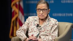 Supreme Court Associate Justice Ruth Bader Ginsburg speaks about her work and gender equality during a panel discussion at the Georgetown University Law Center in Washington, Tuesday, July 2, 2019. (AP Photo/Manuel Balce Ceneta)