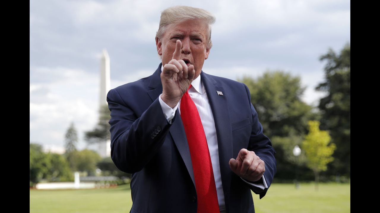 US President Donald Trump speaks to the media outside the White House on Wednesday, July 24. Trump declared that Robert Mueller's testimony on Capitol Hill <a href="https://www.cnn.com/2019/07/24/politics/donald-trump-attacks-mueller/index.html" target="_blank">delivered a "very good day" for him and Republicans. </a>