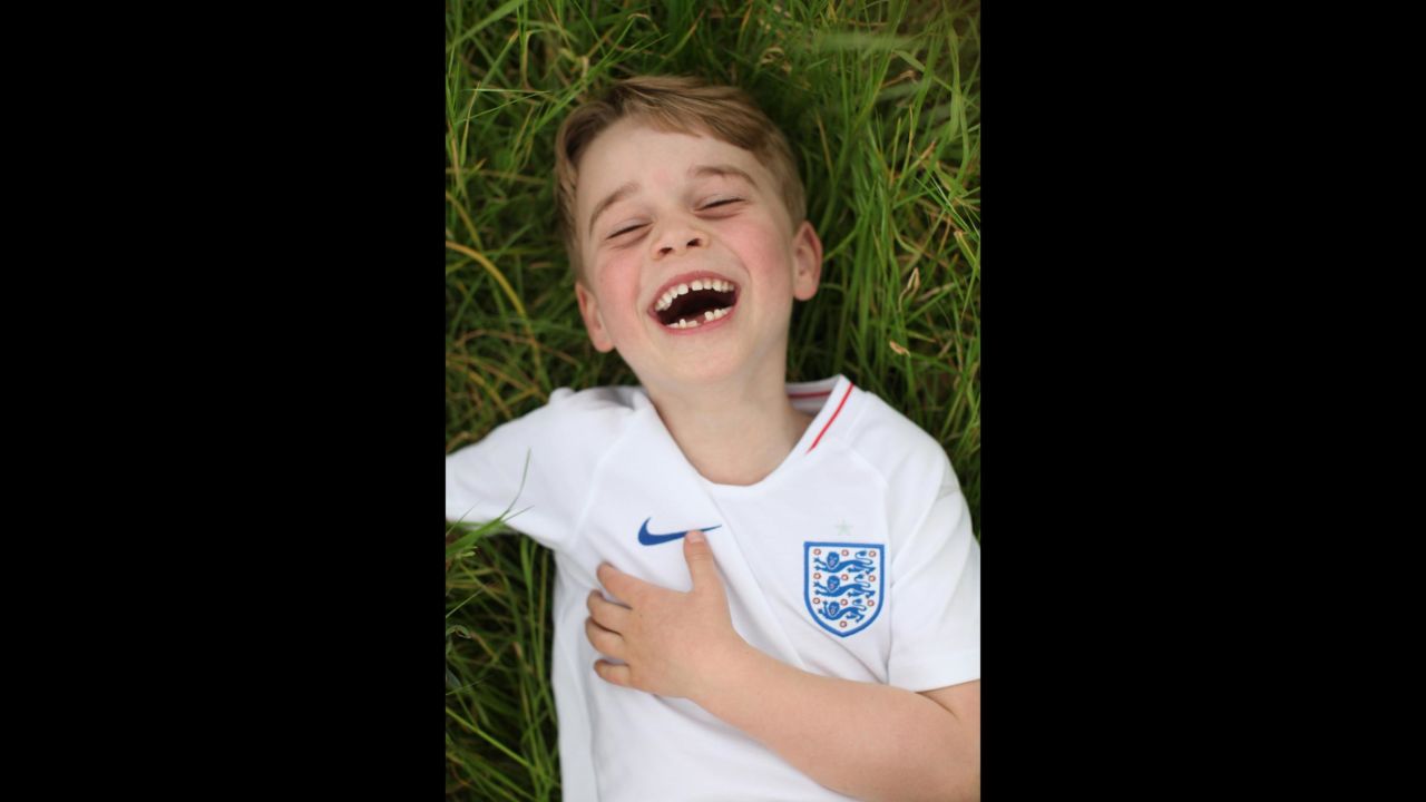Britain's Prince George wears an England soccer jersey in this undated photo that was released by Kensington Palace <a href="https://www.cnn.com/2019/07/21/uk/prince-george-sixth-birthday-photos-intl-gbr-scli/index.html" target="_blank">to mark his sixth birthday</a> on Monday, July 22. 