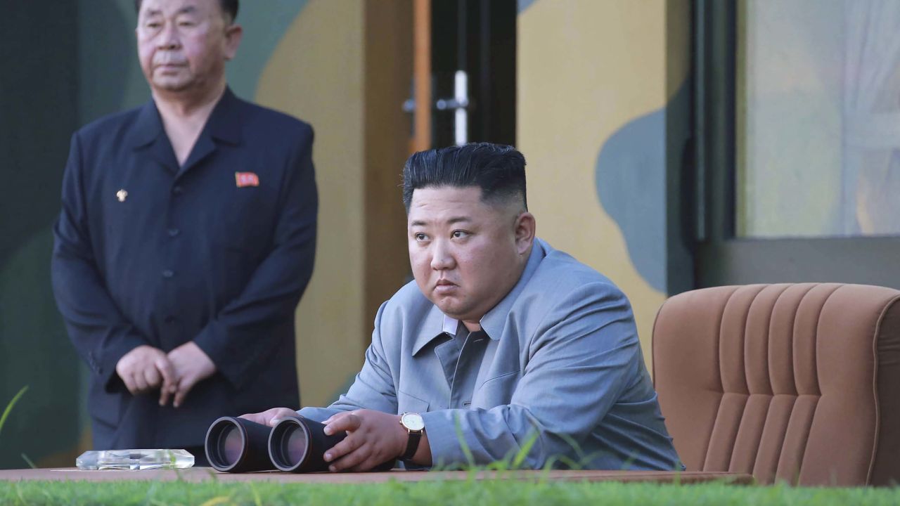North Korean leader Kim Jong Un watches a missile test in North Korea in this photograph provided by the North Korean government