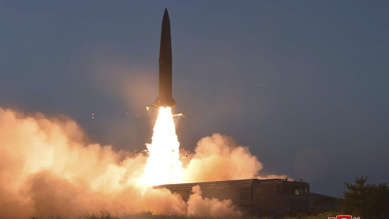 A photo provided by the North Korean government shows a test of a missile launch in North Korea.
