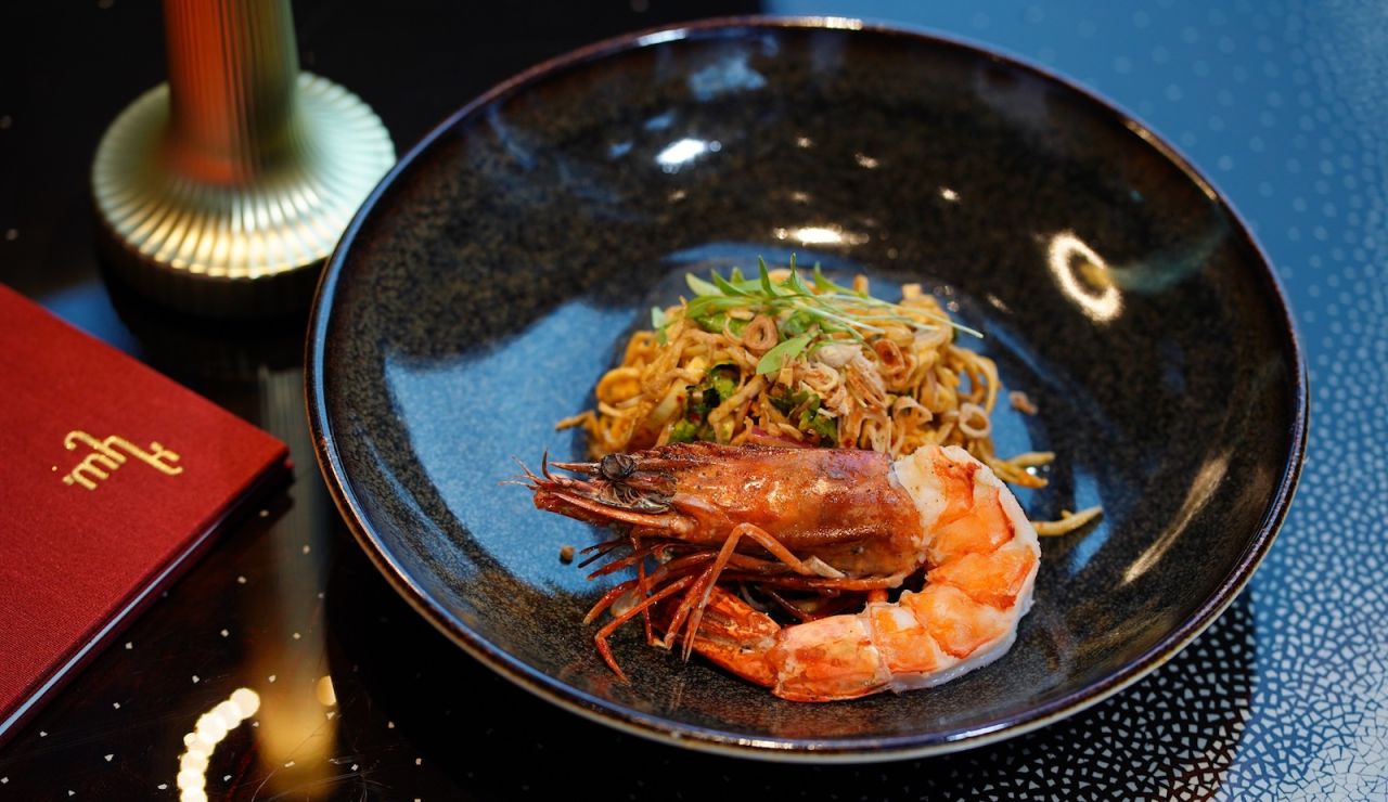 <strong>Thai banana blossom salad: </strong>Another worthy starter, yum hua plee -- or spicy banana blossom salad -- features grilled tiger prawn, banana blossoms and coriander.  
