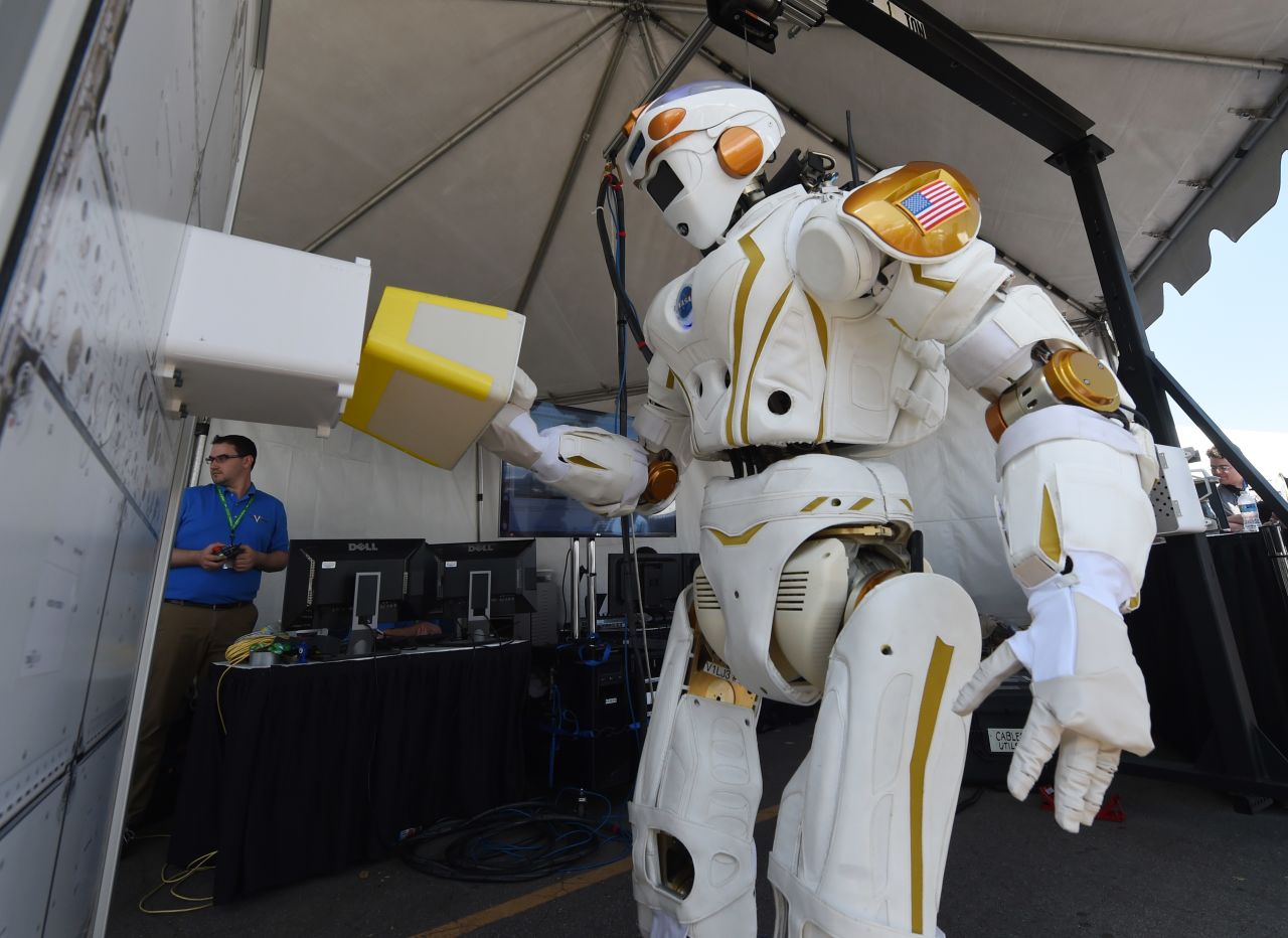 Though robots equipped with AI are still relatively uncommon, sophisticated humanoid robots have been around for a number of years. Pictured is Valkyrie, designed by NASA as a rugged robot "capable of operating in degraded or damaged human-engineered environments."