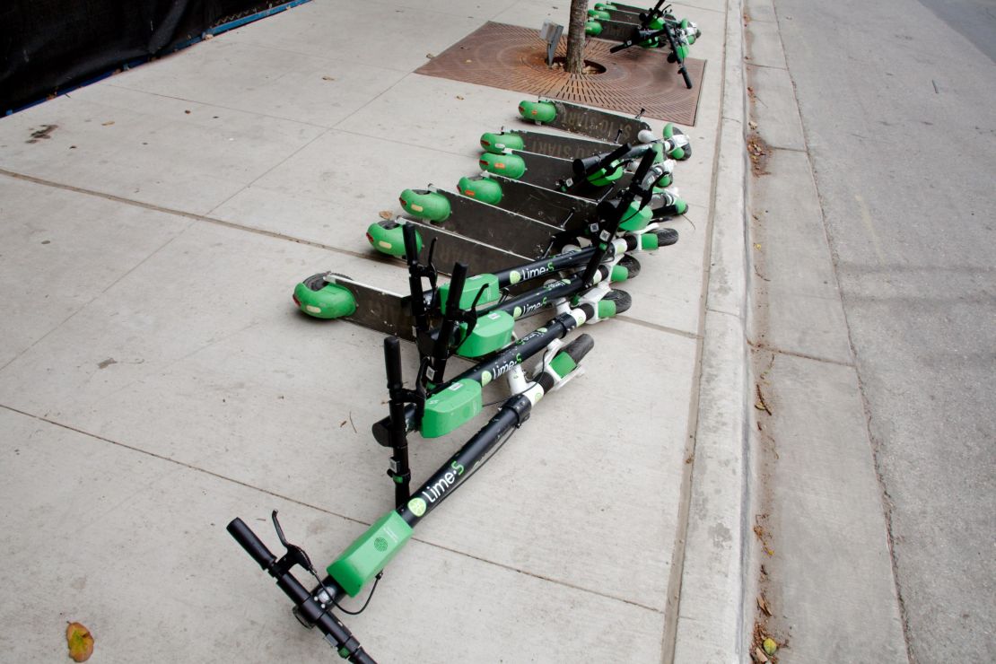Scooters can be ditched by users wherever they like