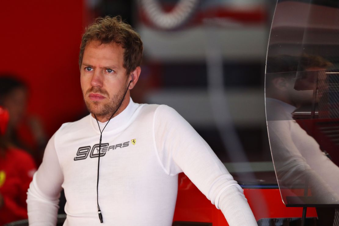 Sebastian Vettel of Germany will start his home Grand Prix fromt he back of the grid.