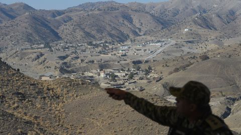 A Pakistani army officer is seen in Ghulam Khan, a town in North Waziristan, on the border between Pakistan and Afghanistan, in January. 