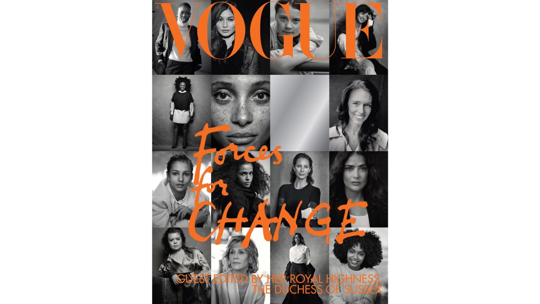 The cover of British Vogue's September issue, entitled "Forces for Change."