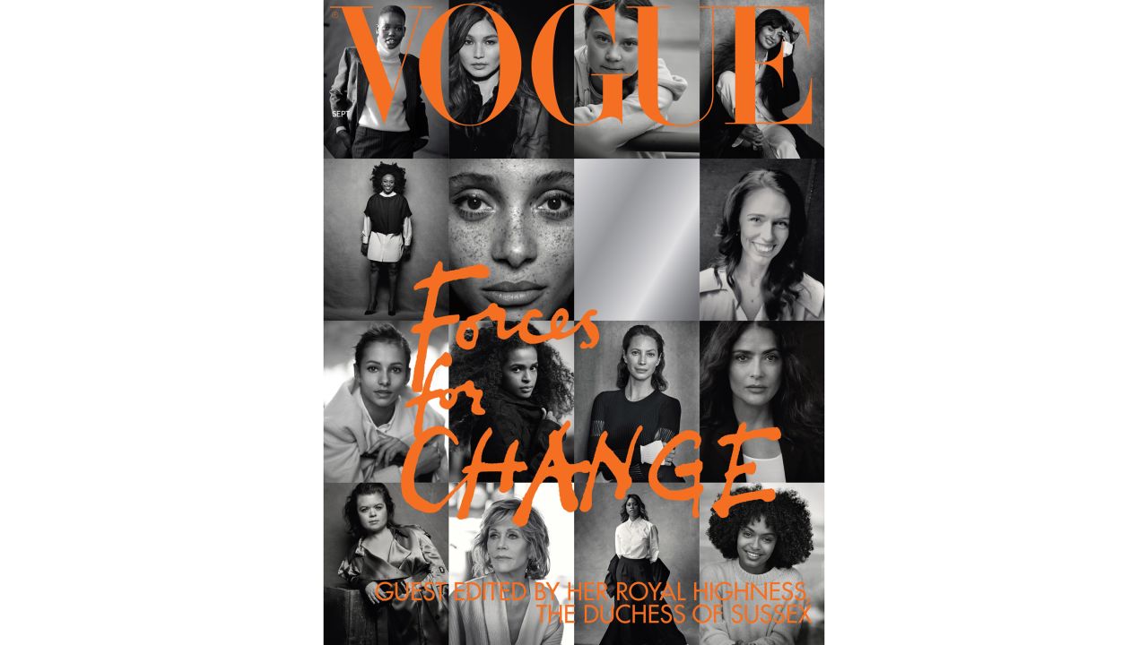 The cover of British Vogue's September issue, entitled "Forces for Change."