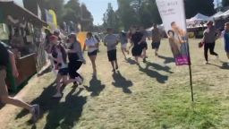 A screengrab taken from video and uploaded to twitter appears to show people scrambling at the Gilroy Garlic Festival