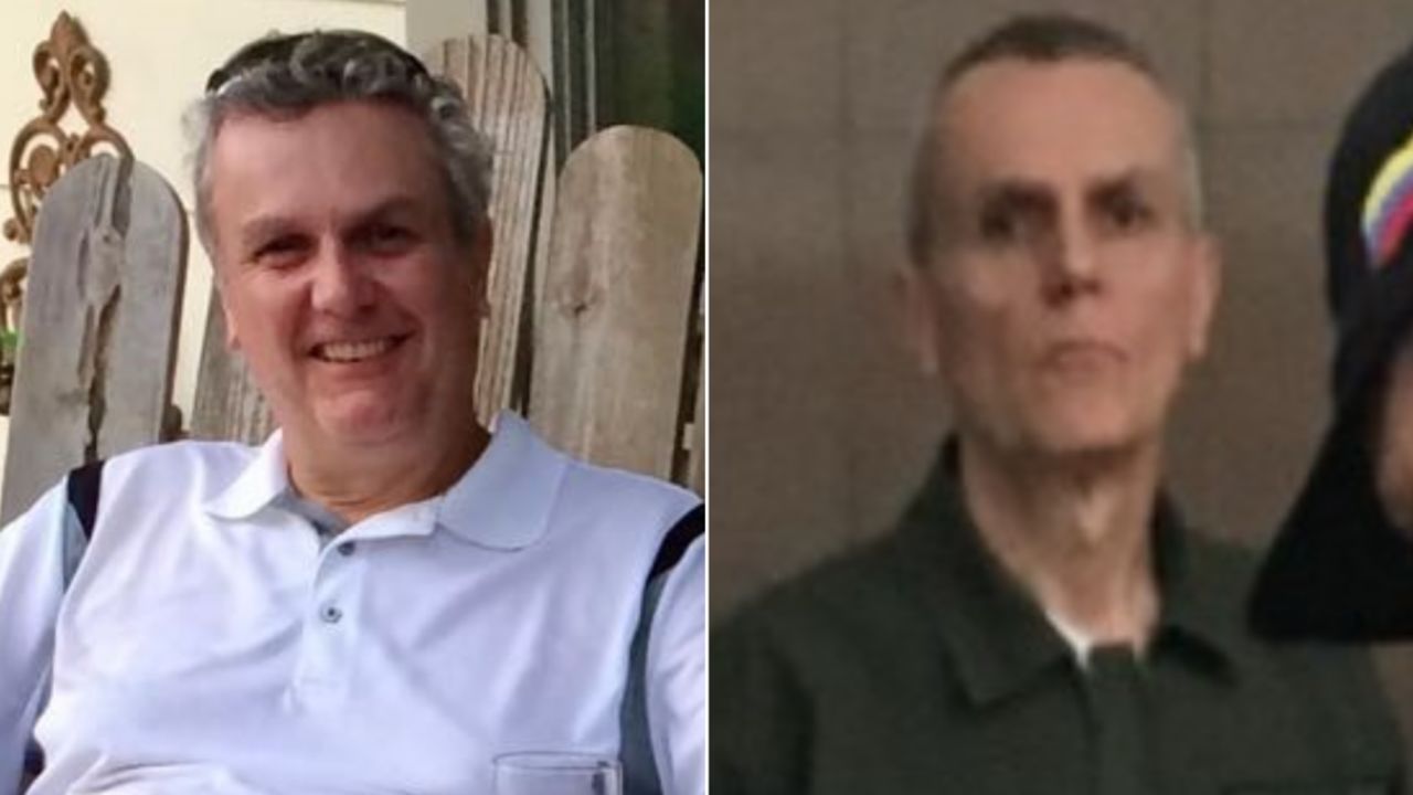 Tomeu Vadell is seen in an undated photo before his detention and in January 2019 in Caracas, Venezuela.