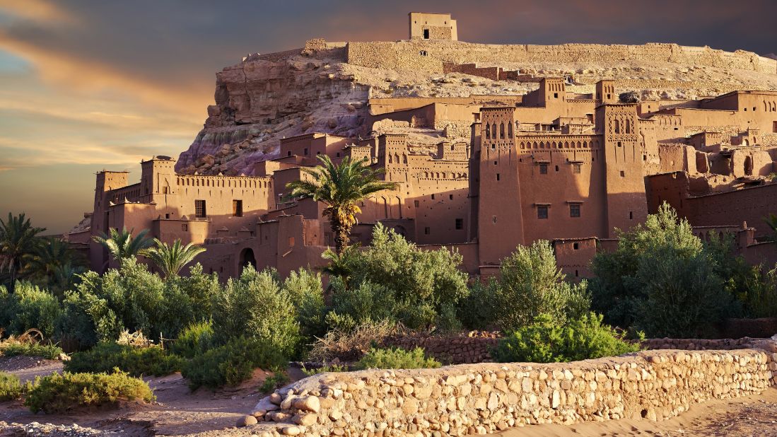 <strong>Ksar of Aït-Ben-Haddou, Morocco:</strong> This massive mudbrick structure features a fortified lower town, where people still live, and a partially ruined hilltop citadel.