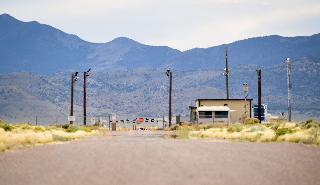 The back gate of the top-secret military installation known as Area 51 is seen on July 22.