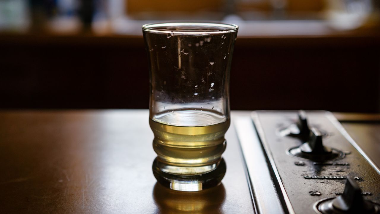 Tap water from Flint, Michigan, appears discolored in 2019. Thousands in the city were exposed to high levels of lead in their water after a decision to change the city's water source in 2014.