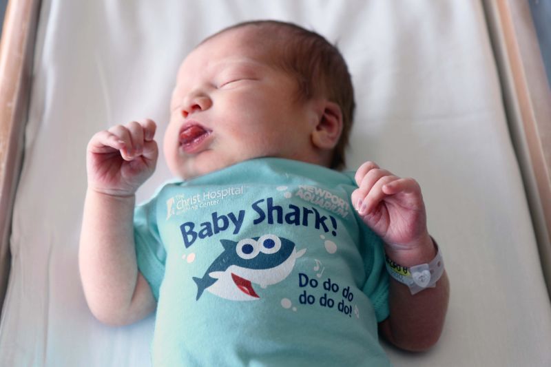 Baby store shark onesie