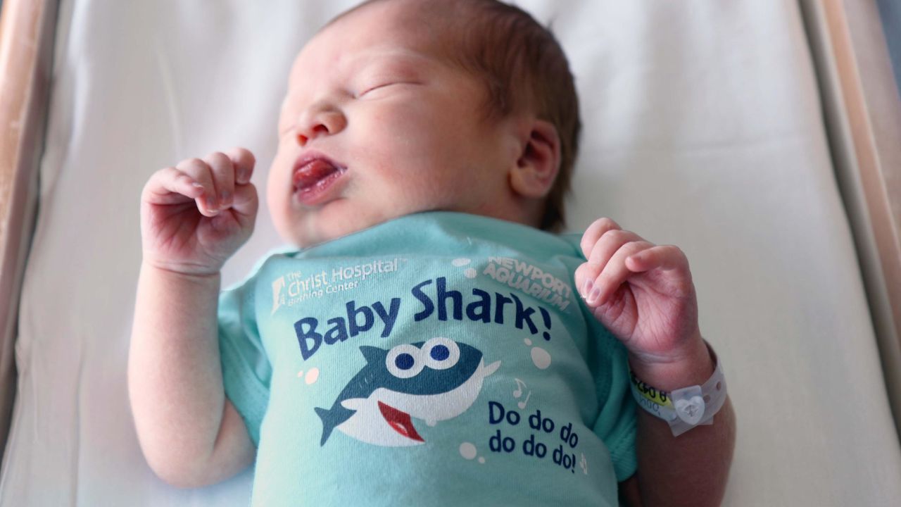 Rowan Kools received a limited edition Baby Shark onesie.