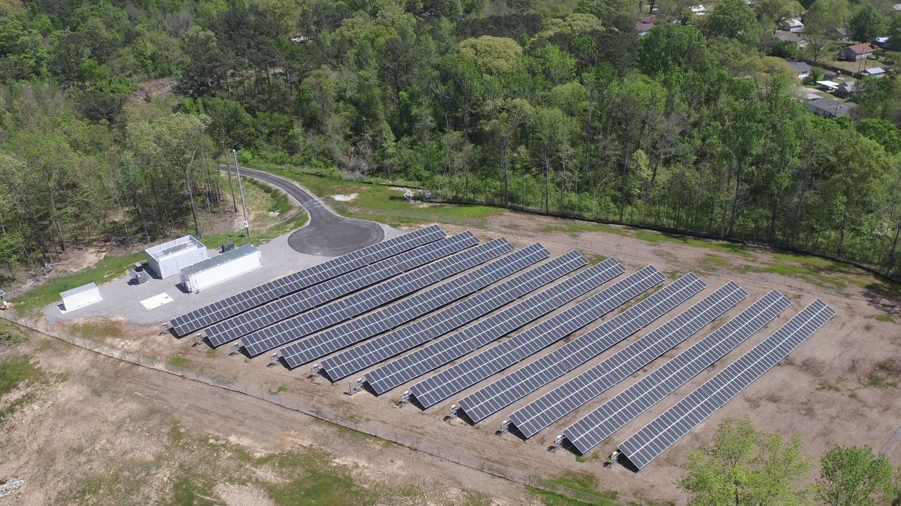 Homes are powered by a microgrid located about a mile down the road