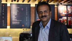(FILES) In this file photo taken on October 8, 2015 coffee tycoon V.G. Siddhartha, owner of the Café Coffee Day chain, poses for a photograph at one of his coffeeshops in Ahmedabad. - Indian police on July 30, 2019 launched a major hunt for one of the country's richest men, coffee tycoon V.G. Siddhartha, after he went missing amid mounting fears for his safety. (Photo by SAM PANTHAKY / AFP)SAM PANTHAKY/AFP/Getty Images