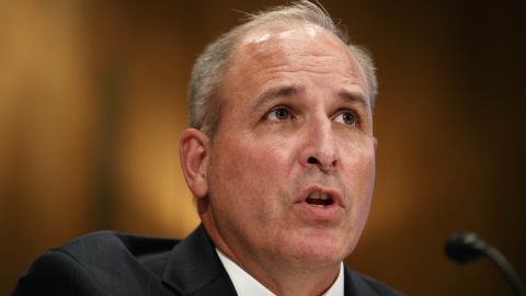 Customs and Border Patrol acting Commissioner Mark Morgan testifies to the Senate committee on Tuesday on Capitol Hill in Washington. (AP Photo/Jacquelyn Martin)