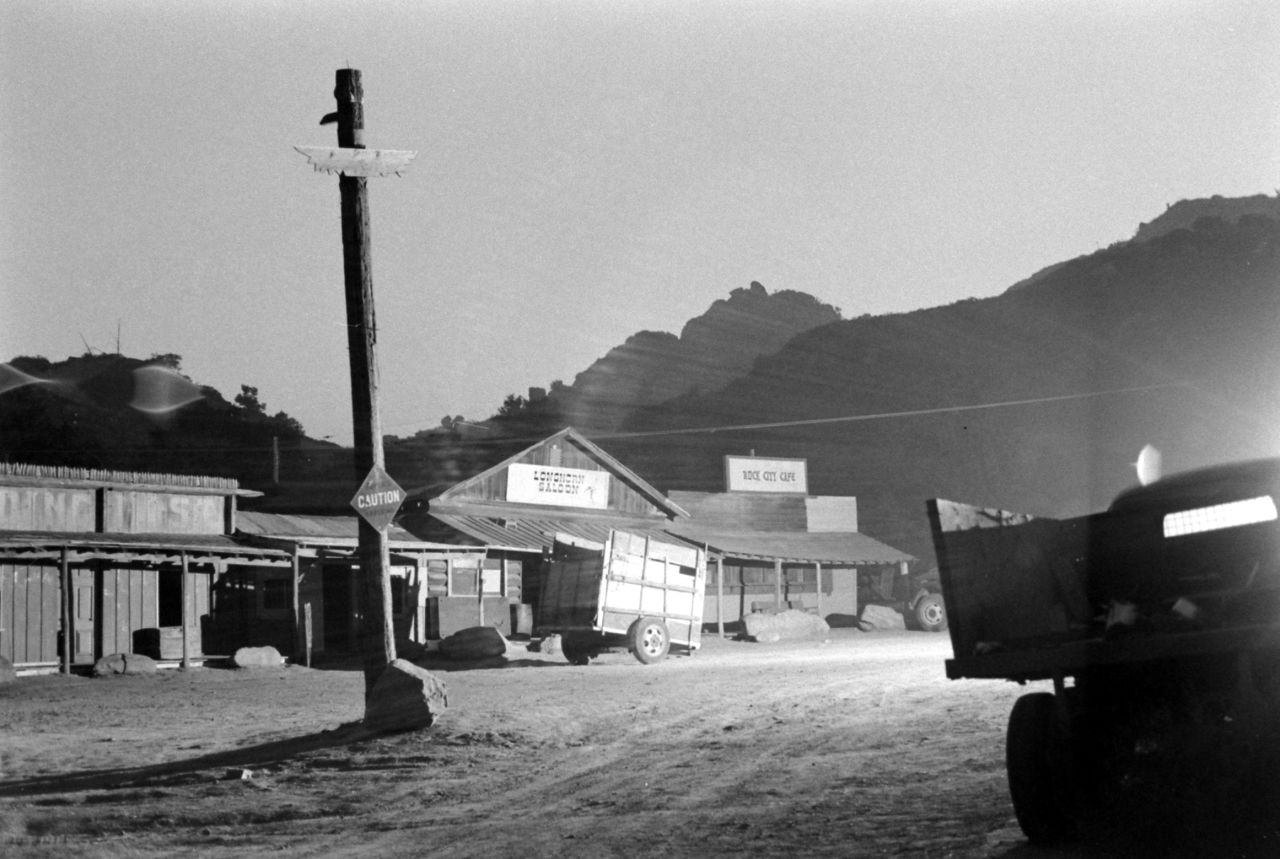 The real Spahn Movie Ranch on the night of August 29, 1969, in the weeks after the murder of Sharon Tate.