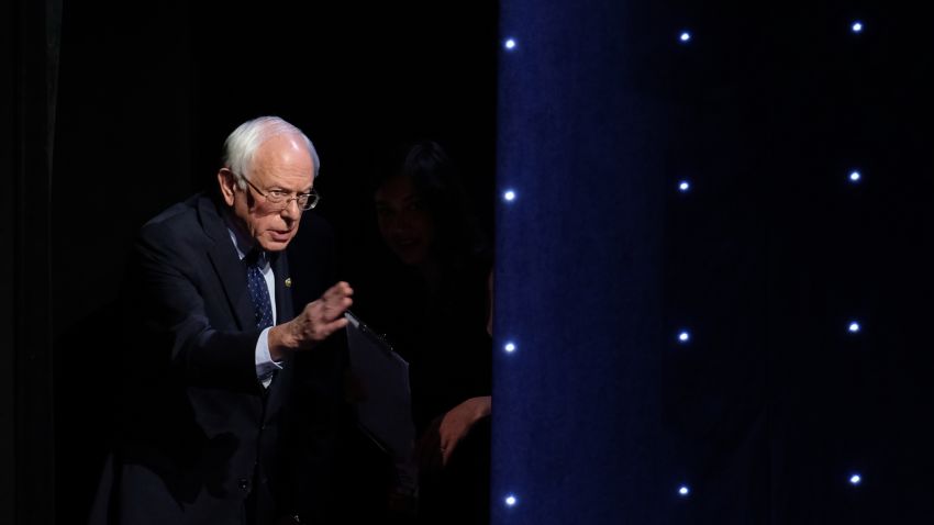 US Sen. Bernie Sanders is seen at the Democratic presidential debate hosted by CNN at the Fox Theater in Detroit on Tuesday, July 30.