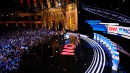 Democratic presidential candidates are seen onstage at the Democratic presidential debate hosted by CNN at the Fox Theater in Detroit on Tuesday, July 30.