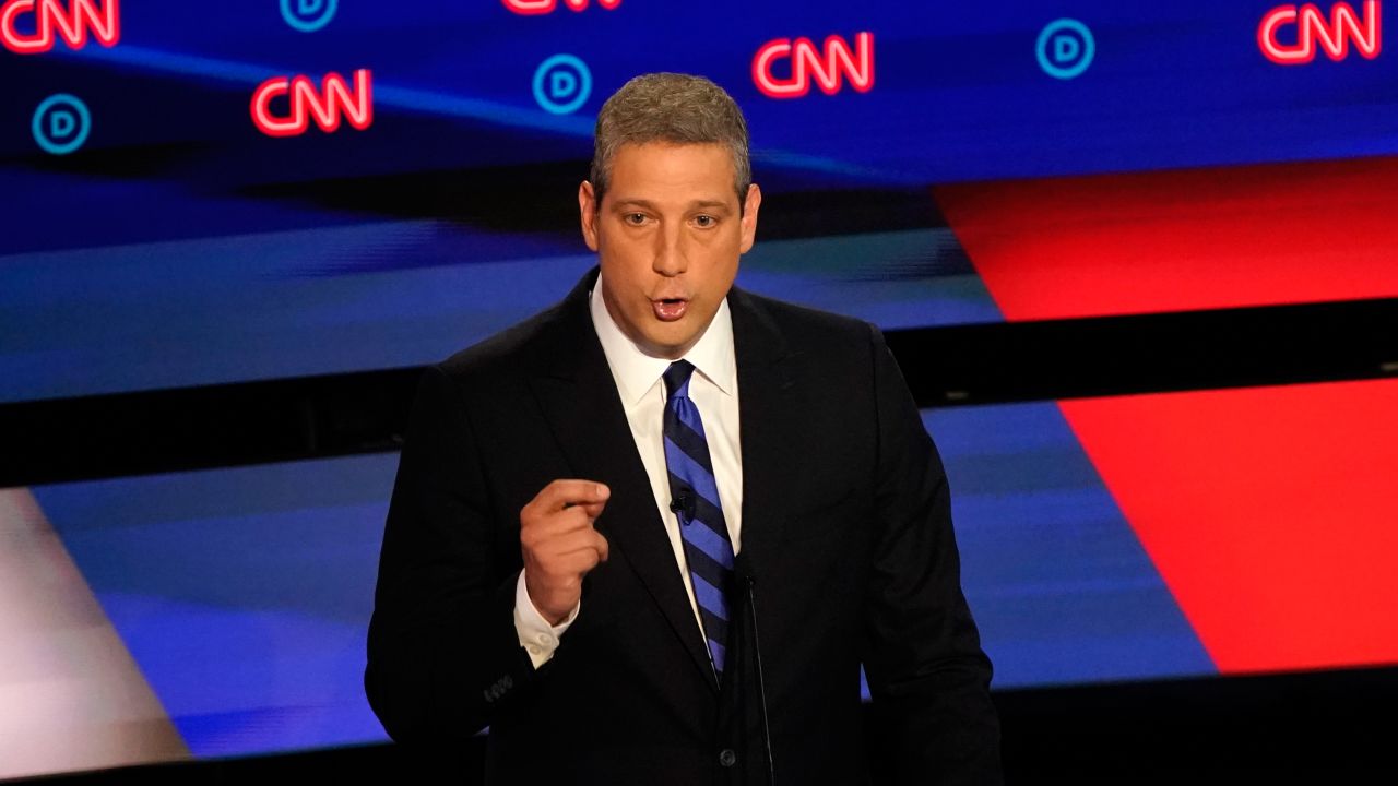 Ryan takes part in the CNN Democratic debates in July 2019.