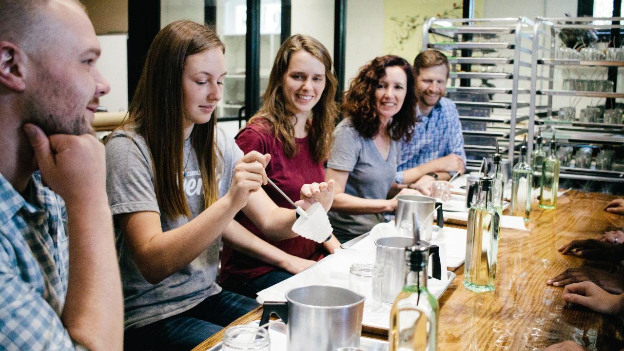 Eleventh Candle offers candle-making parties at its retail location in Worthington, Ohio.
