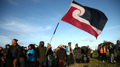 Protesters gathered in the city of Auckland to protest child removals from Maori families and the development of sacred land.