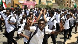 Sudanese students protest in the capital Khartoum on July 30, 2019.