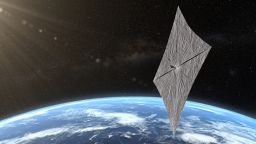 Artist's concept of LightSail 2 above Earth.