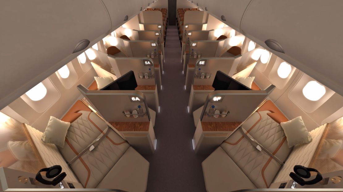 The design incorporates two different seat types.