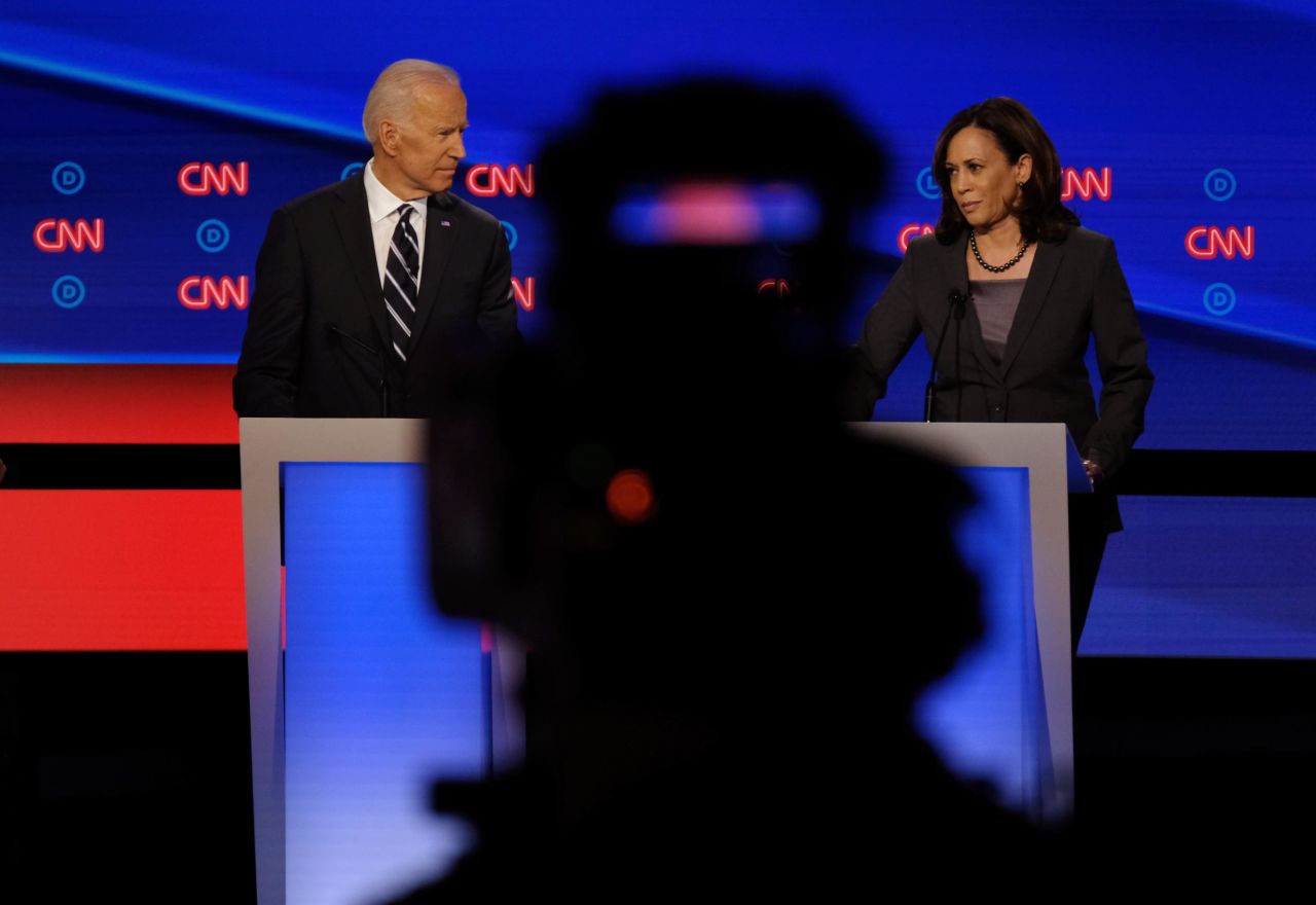 Biden and Harris <a href="https://www.cnn.com/politics/live-news/democratic-debate-july-31-2019/h_ba6b6255df415e123c9a9eccf8b52bba" target="_blank">clashed early in the debate</a> over her health care plan. Bennet also took aim at Harris over the plan's phasing out of private insurance.