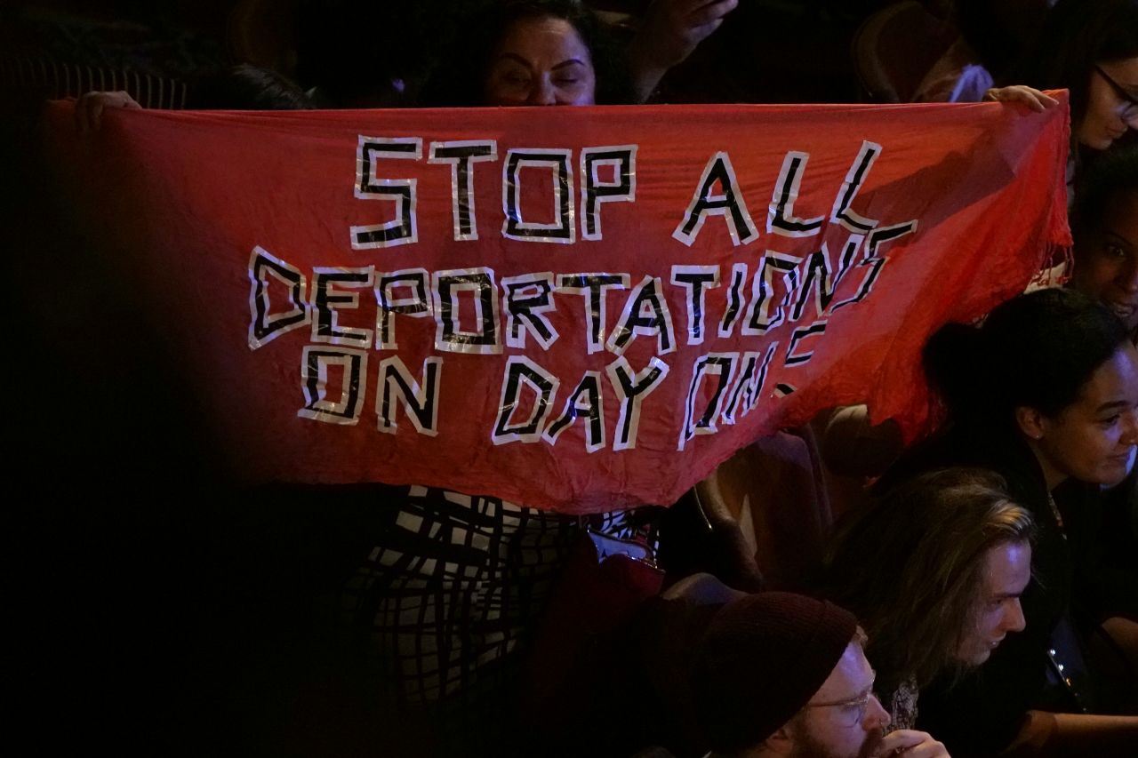 There were several interruptions by protesters during the first hour of debate. <a href="https://www.cnn.com/politics/live-news/democratic-debate-july-31-2019/h_c7b0caa99780bbacdc265933508ef362" target="_blank">One was over deportations.</a> Before that, <a href="https://www.cnn.com/politics/live-news/democratic-debate-july-31-2019/h_0755fecc23c8f95a1cc78201a3b2ba55" target="_blank">protesters shouted "Fire Pantaleo"</a> — a reference to New York police officer Daniel Pantaleo, who is accused of fatally choking Eric Garner.
