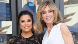 HOLLYWOOD, CA - APRIL 16:  Actors Felicity Huffman (R) and Eva Longoria (L) attend the ceremony to honor Eva Longoria with a Star on The Hollywood Walk Of Fame on April 16, 2018 in Hollywood, California.  (Photo by Paul Archuleta/FilmMagic)