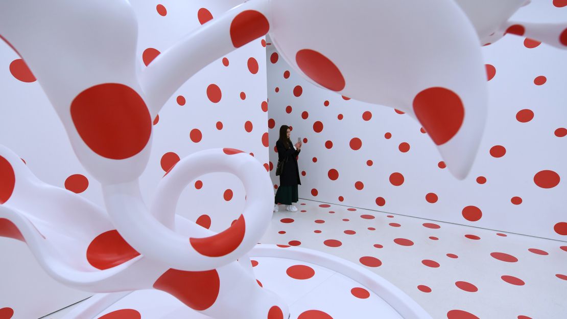 Yayoi Kusama's "With All My Love For The Tulips, I Pray Forever." Kusama is the world's top-selling female artist, according to Artnet.  