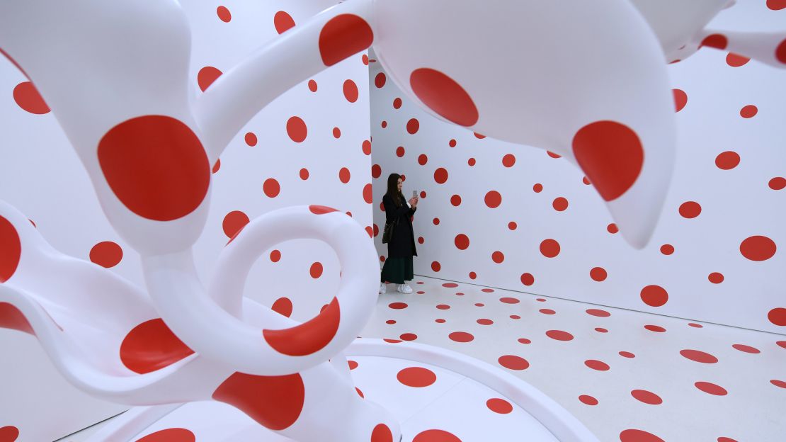 Yayoi Kusama's "With All My Love For The Tulips, I Pray Forever." Kusama is the world's top-selling female artist, according to Artnet.