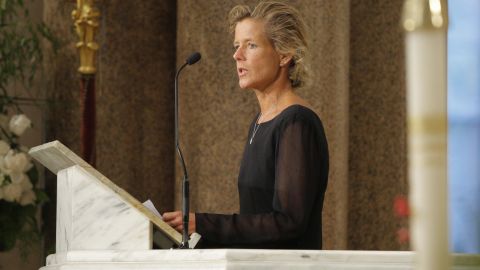 Kara Kennedy, daughter of Ted Kennedy, died of a heart attack in 2011 after her daily workout. Seen here, she speaks at her father's funeral in 2009.