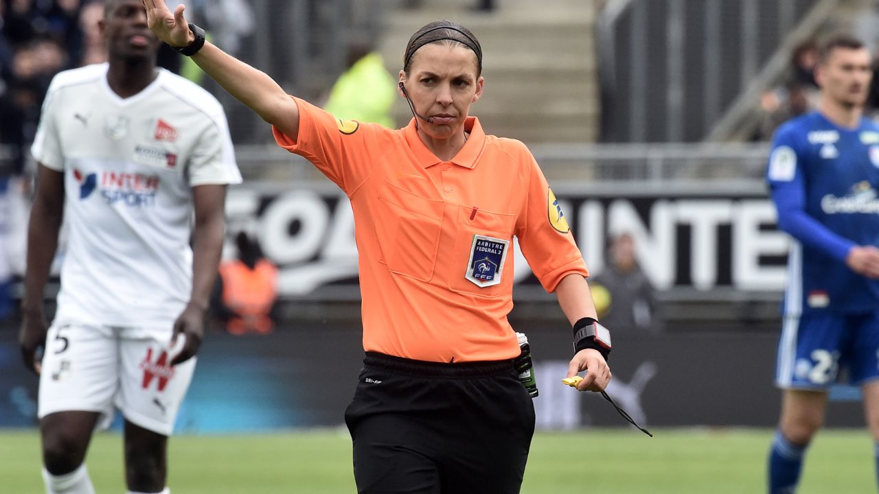 Stéphanie Frappart became the first women to officiate a Ligue 1 men's match.