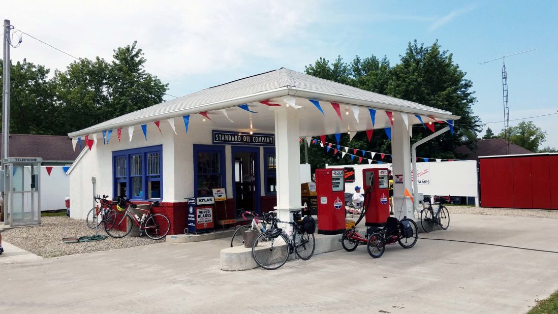 <strong>Throwbacks:</strong> The Pottorff Standard Service Gas Museum was a popular stop in Bloomfield, Iowa, giving riders a nostalgic view of the 1960s.