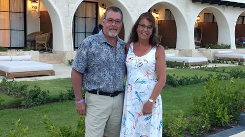 Matthew and Marie Trainer on vacation in Dominican Republic days before a life-threatening infection sent her to the hospital. 