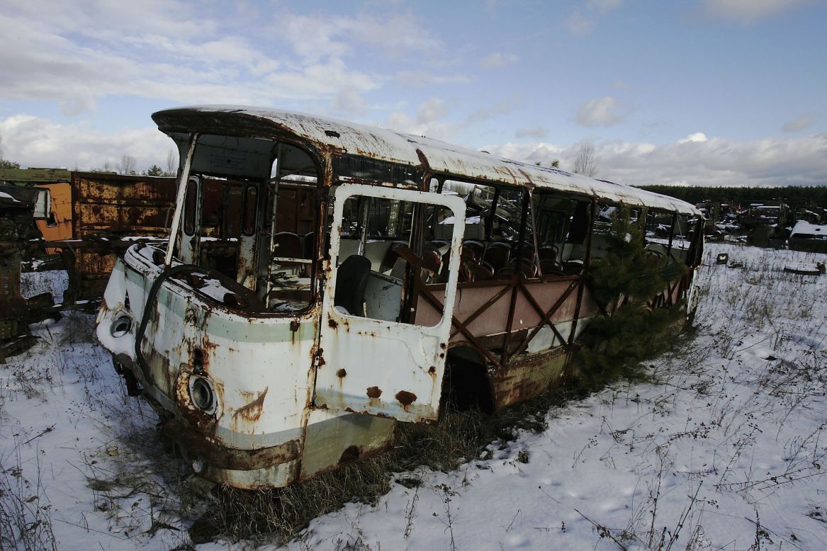 <strong>Evacuation mission:</strong> In the wake of the Chernobyl nuclear disaster in 1986, buses from the Kiev garage were drafted in to help evacuate residents. Some were abandoned in the Chernobyl Exclusion Zone after they became heavily contaminated with radiation.