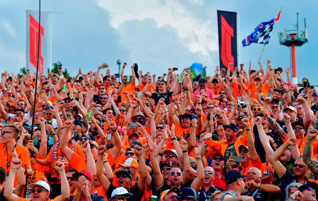 Dutch fans again traveled in thousands to cheer Verstappen to his first-ever pole.