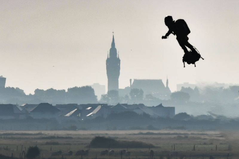 Hoverboard across outlet the english channel