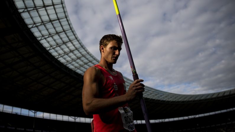 Thomas Roehler competes during Javelin throw final at the German National Championship on Sunday, August 4, in Berlin, Germany. 