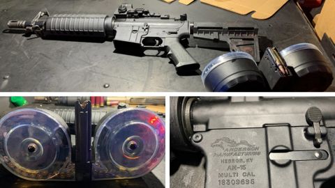 Dayton police released photos of the weapon and drum magazines used in the attack.