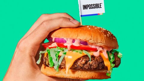 Plant-based meat such as Impossible Burger is gaining popularity. 