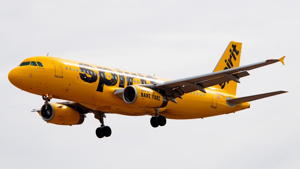An Airbus 320 operated by Spirit Airlines approaches for landing at Baltimore Washington International Airport near Baltimore, Maryland on March 11, 2019. (Photo by Jim WATSON / AFP)        (Photo credit should read JIM WATSON/AFP/Getty Images)