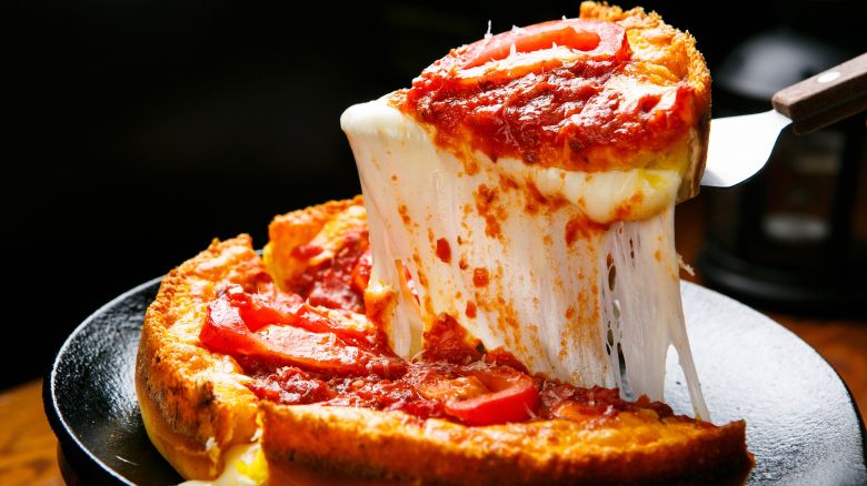 A gorgeous, cheesy pizza for National Pizza Month